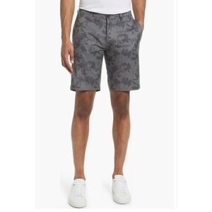 Travis Mathew Inlet Hybrid Shorts 9"‎ Mens 38 Gray Tropical Floral Stretch Golf